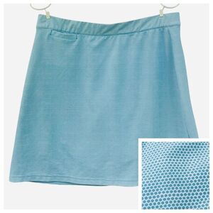 Peter Millar Blue Polka Dot Golf Skort Size M Built-In Shorts UPF 50+ Wicking Pe